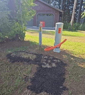 Restored lawn and utility installation after Nosh fiber construction work